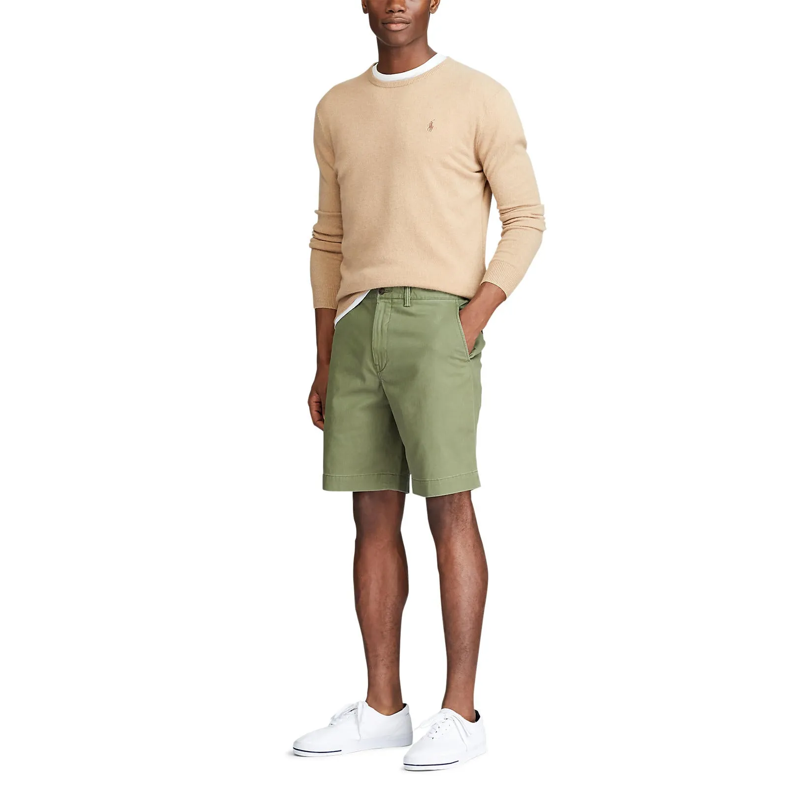 8 Inch Stretch Chino Short - Olive Green