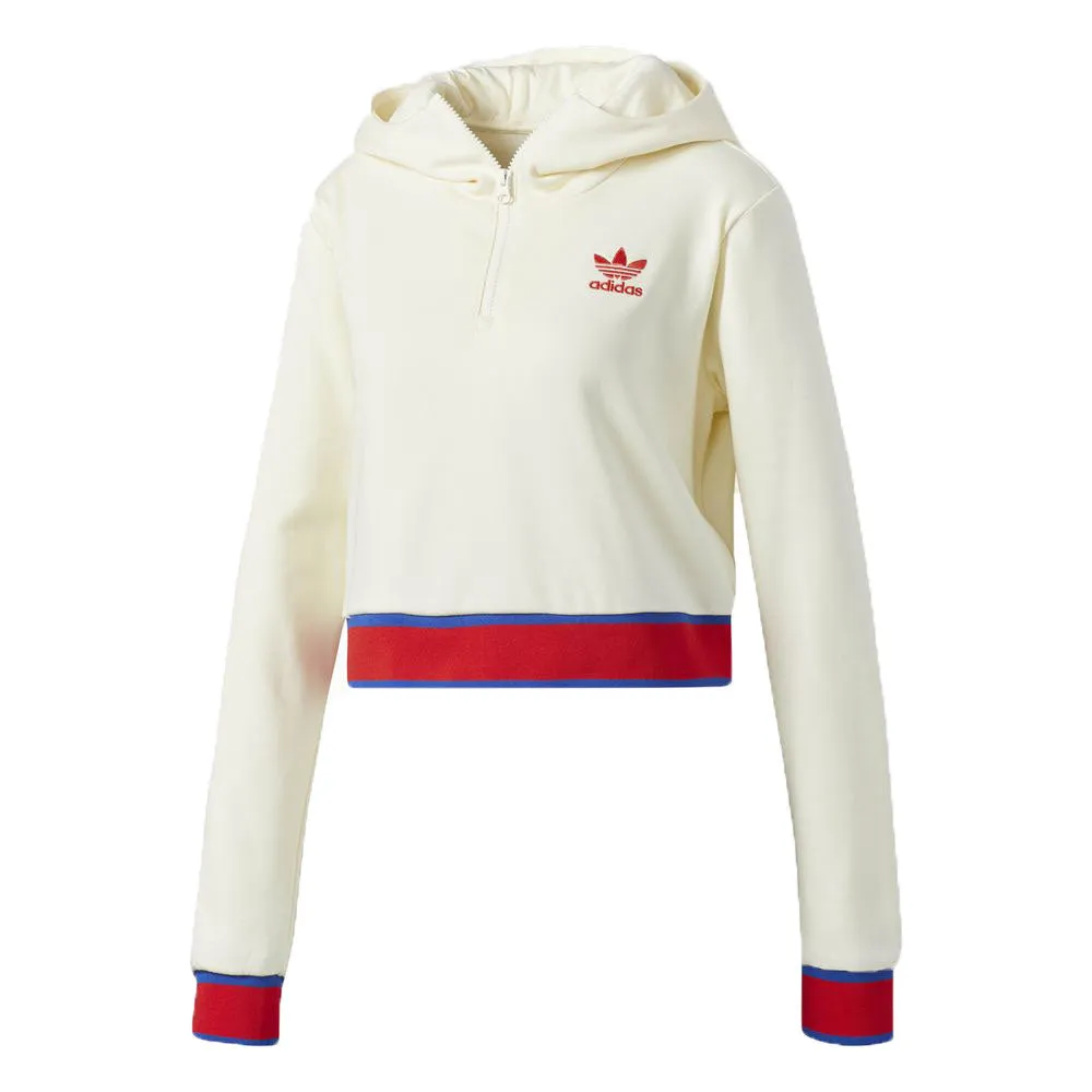 Adidas Originals Embellished Arts Women's Cropped Hoodie Cream White