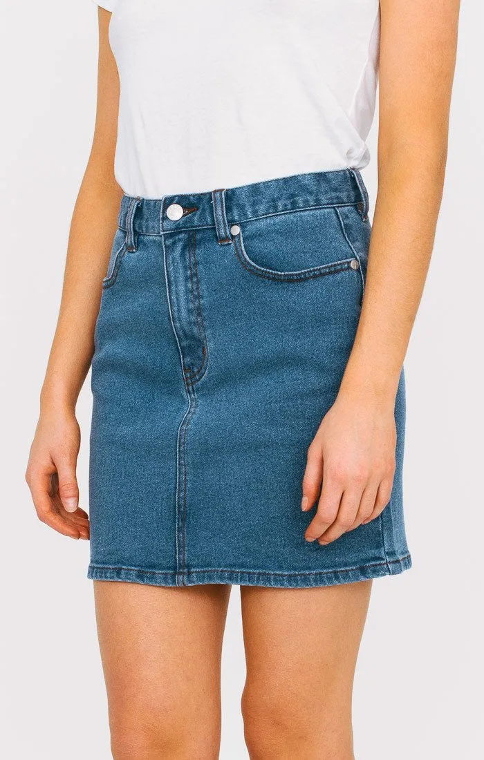 Afends Womens Chevy - Vintage Blue - Denim Skirt