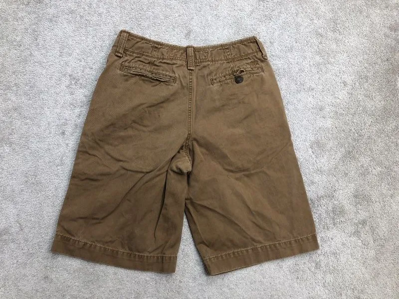 American Eagle Shorts Mens 28 Brown Chino 100% Cotton Longer Length Outdoors