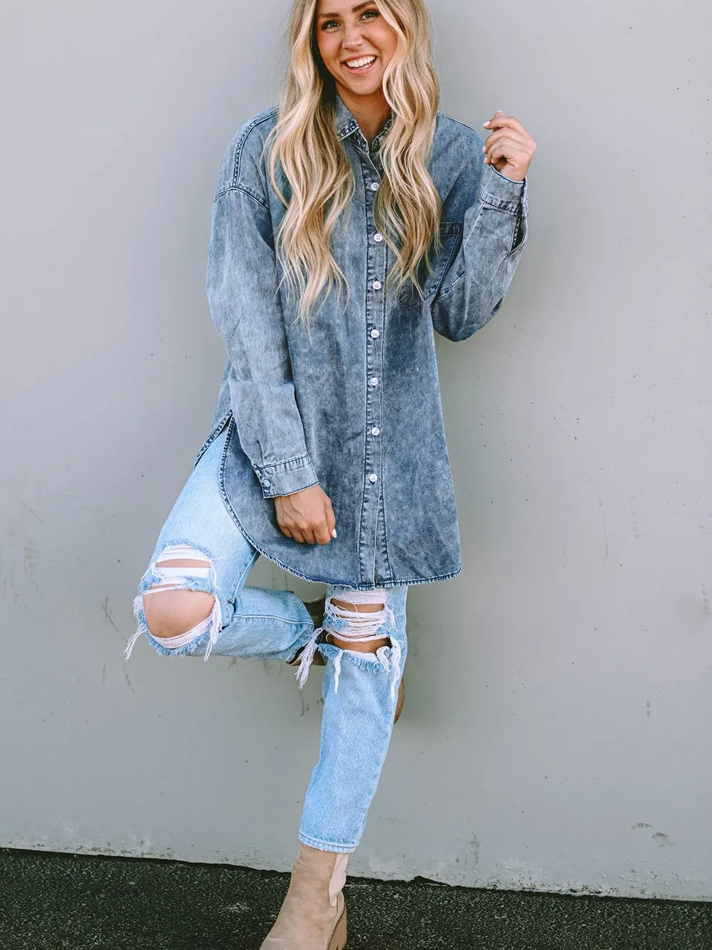 Asymmetrical Denim Jacket