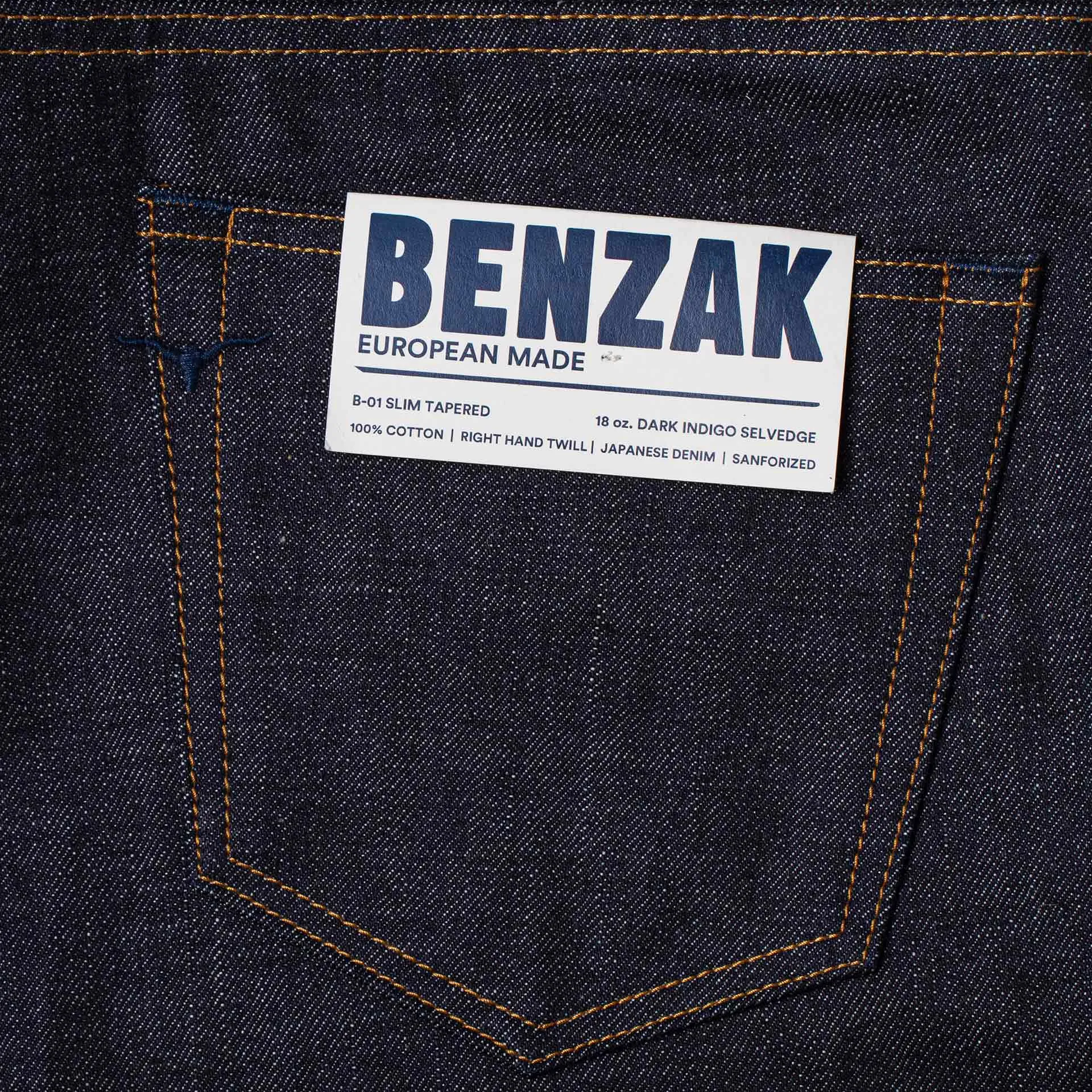 B-01 SLIM TAPERED 18 oz. dark indigo selvedge