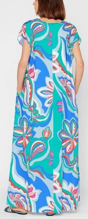 'Badea' Print Deep V-neck Seersucker Dress