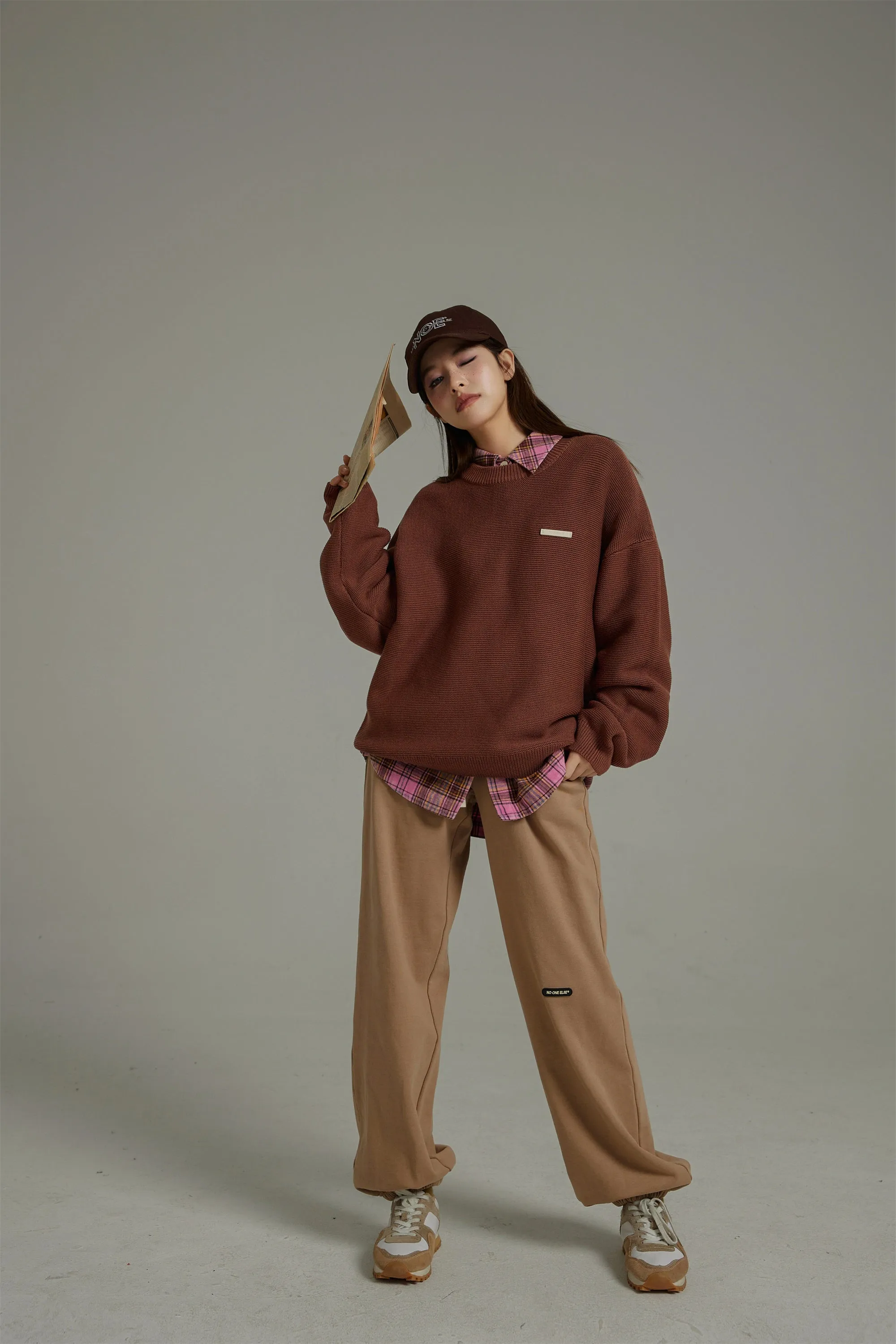 Basic Color Round Neck Sweatshirt