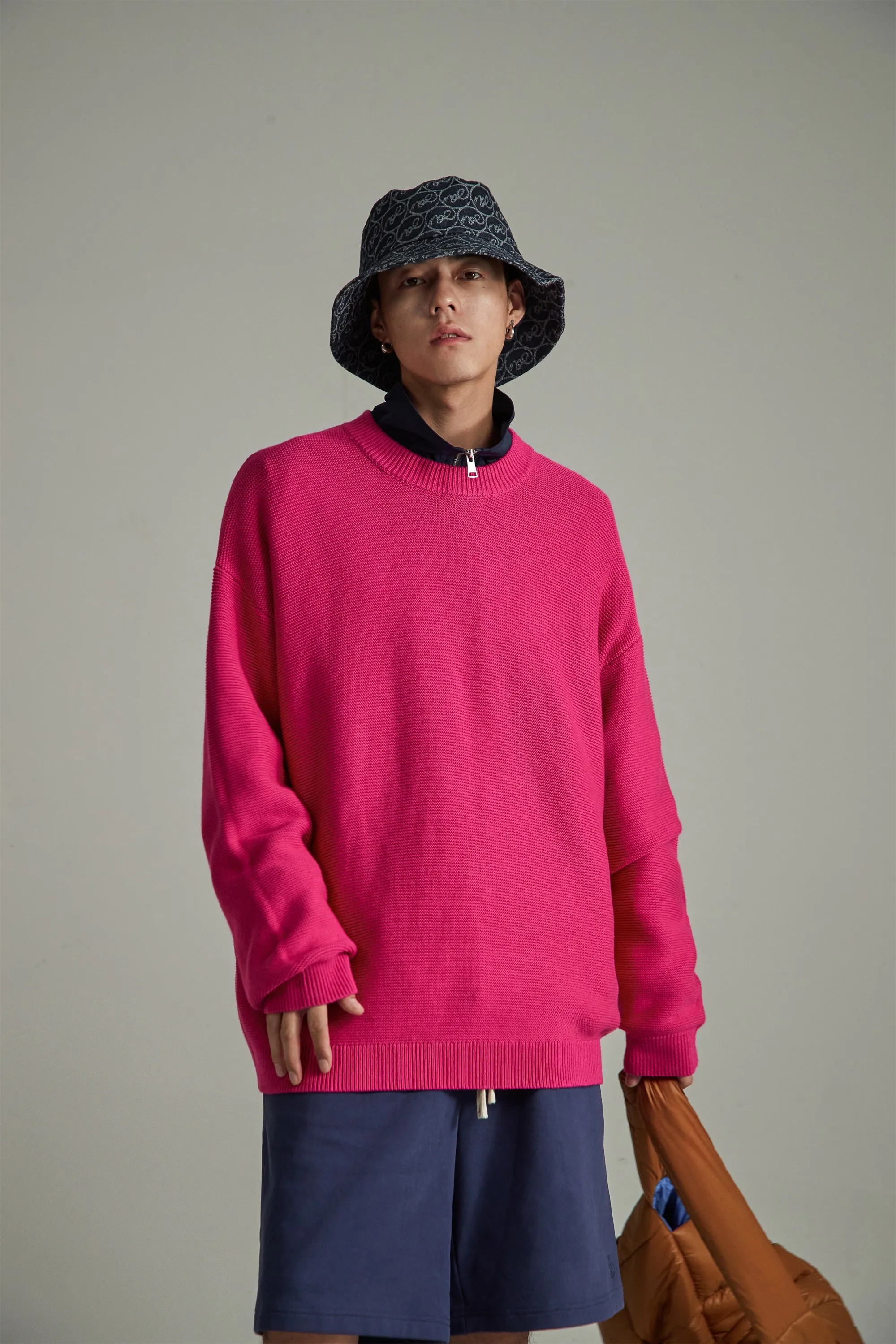 Basic Color Round Neck Sweatshirt