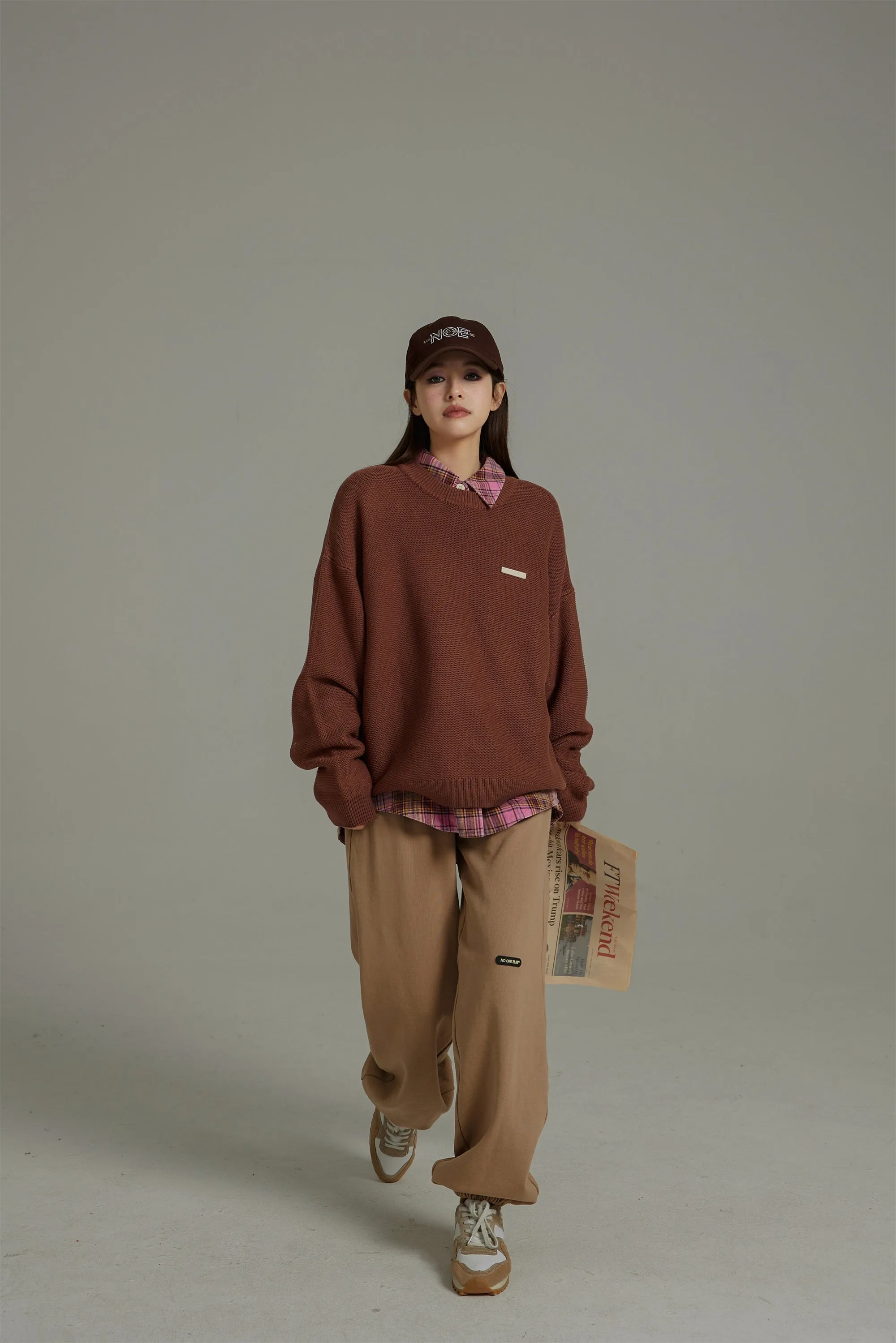 Basic Color Round Neck Sweatshirt