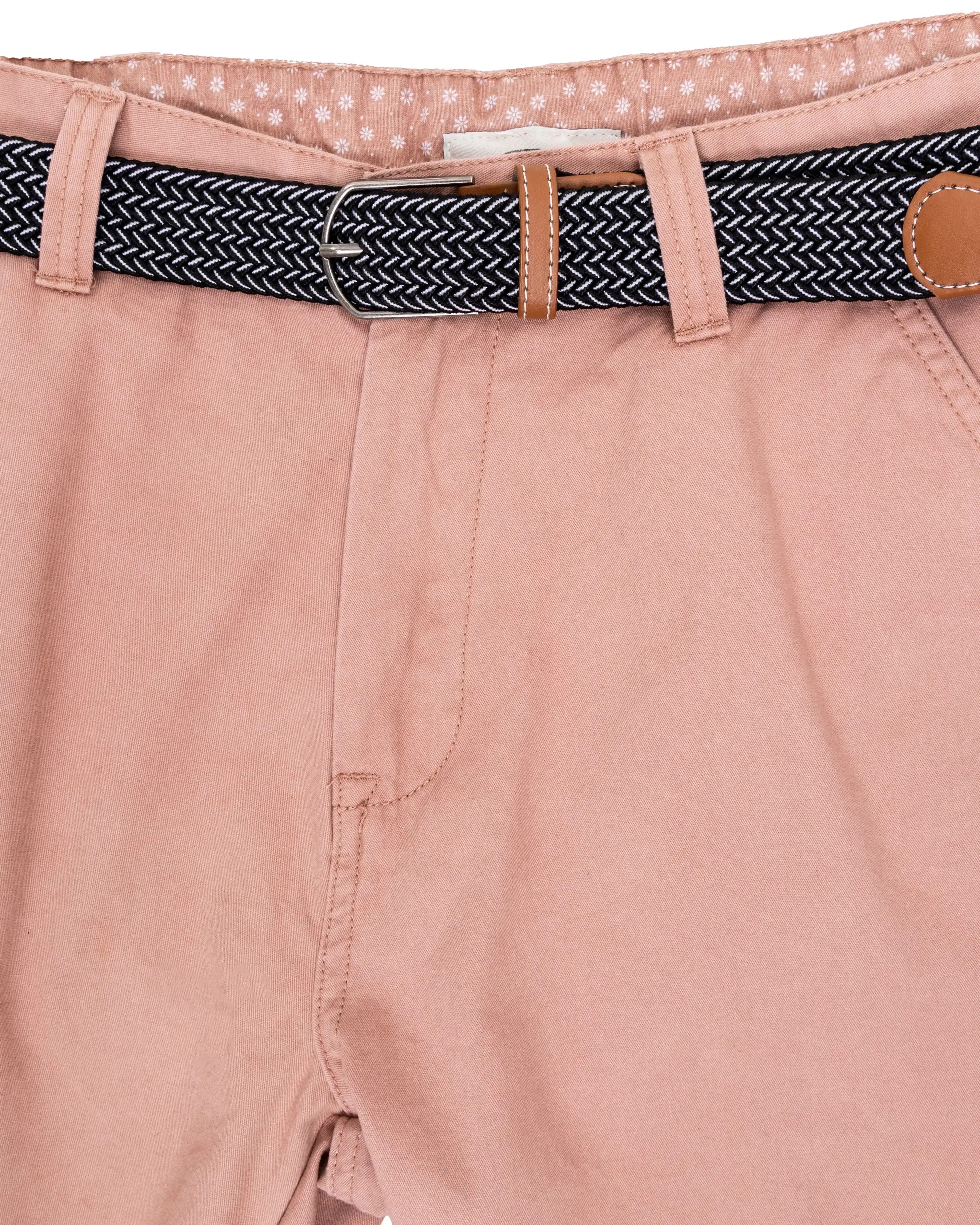 Belted Chino Walkshorts in Deep Pink