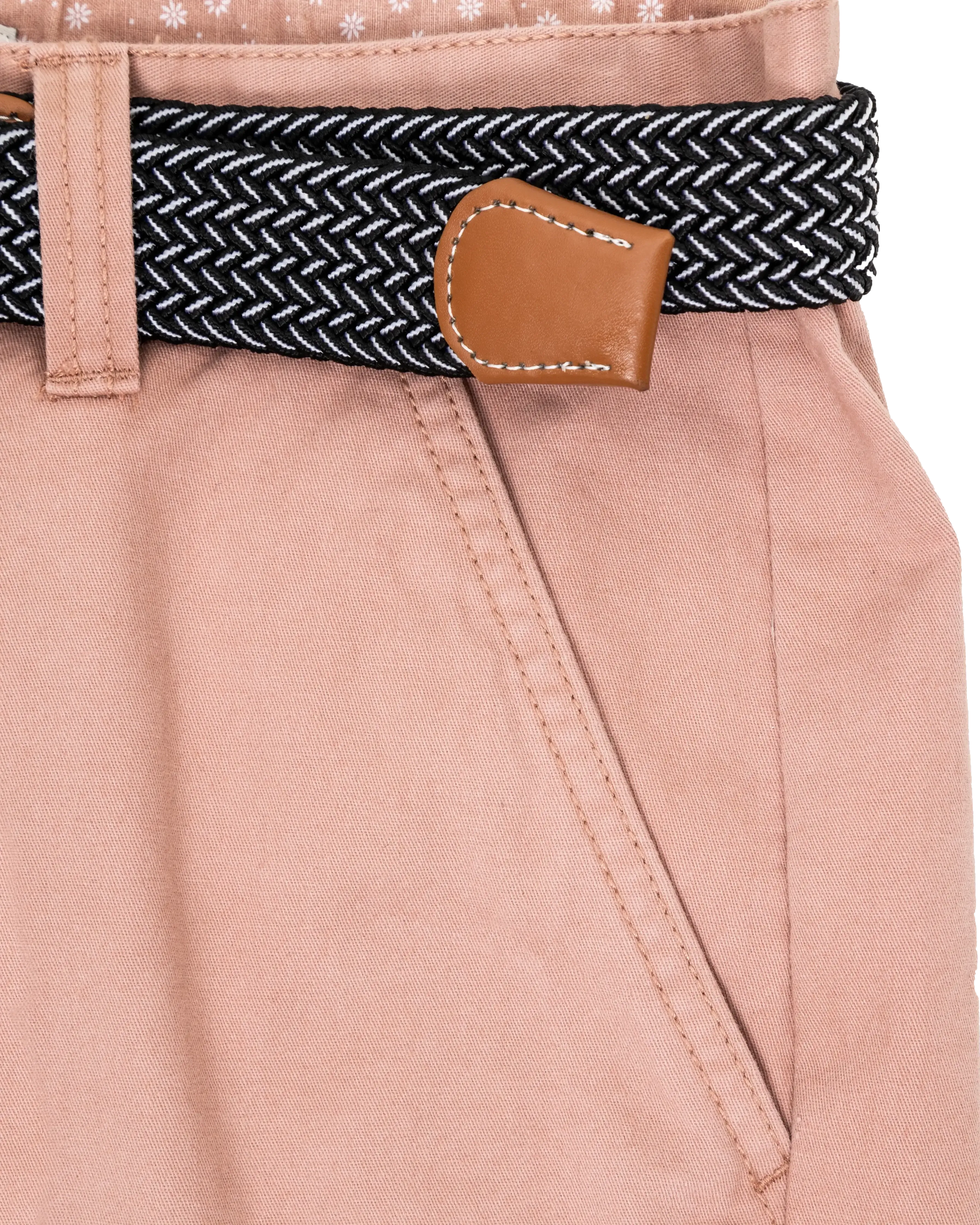 Belted Chino Walkshorts in Deep Pink