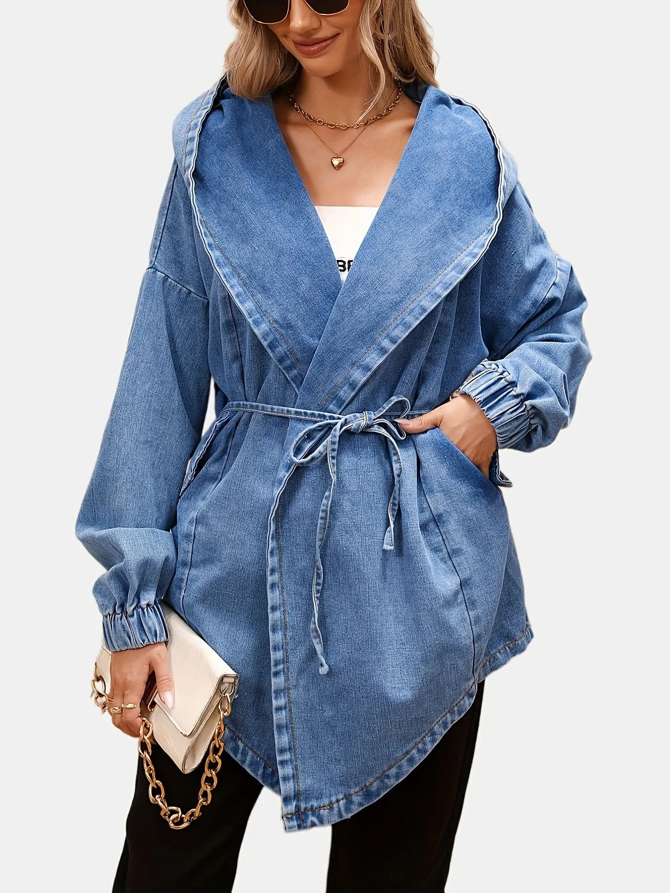 Boho Denim Shirt Jacket