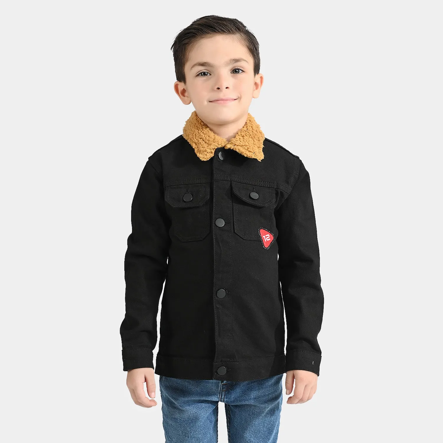 Boys Denim rigid Jacket Game Ready-BLACK