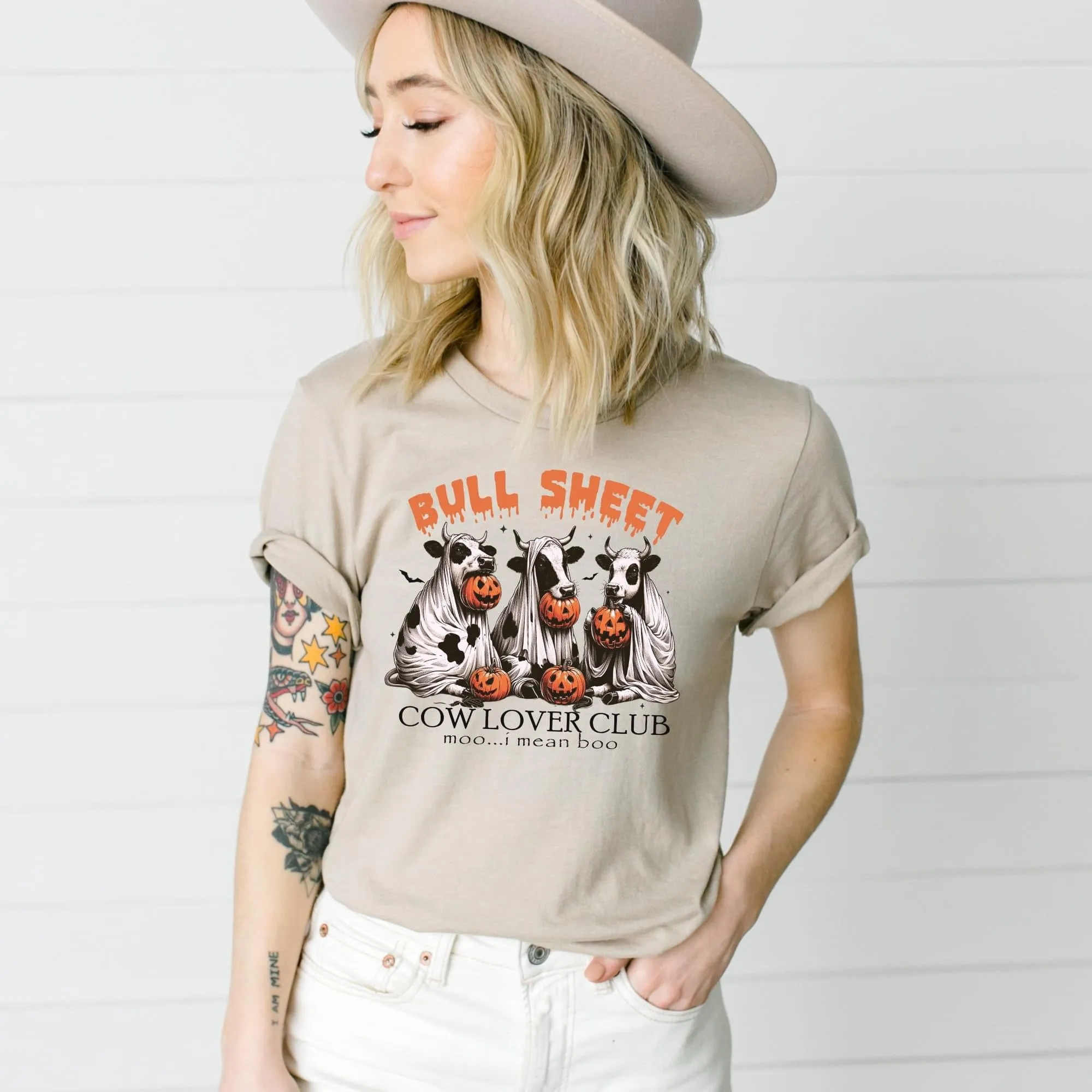 Bull Sheet Cow Lover Club Halloween Graphic Tee