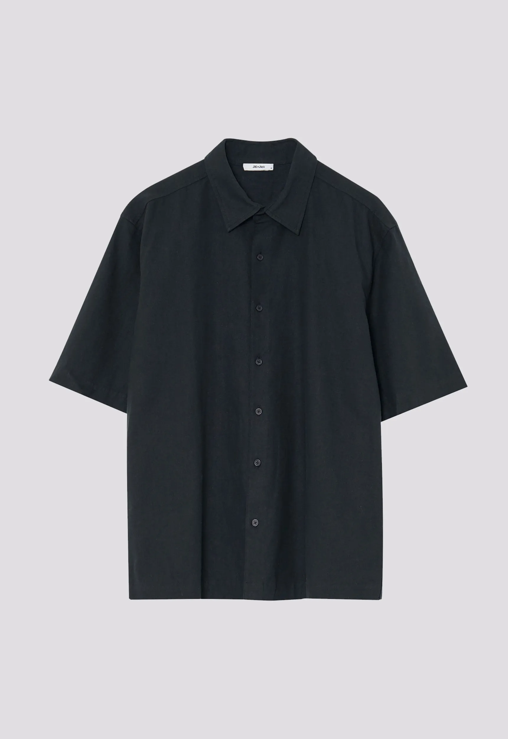 Christopher Cotton Linen Shirt - Black