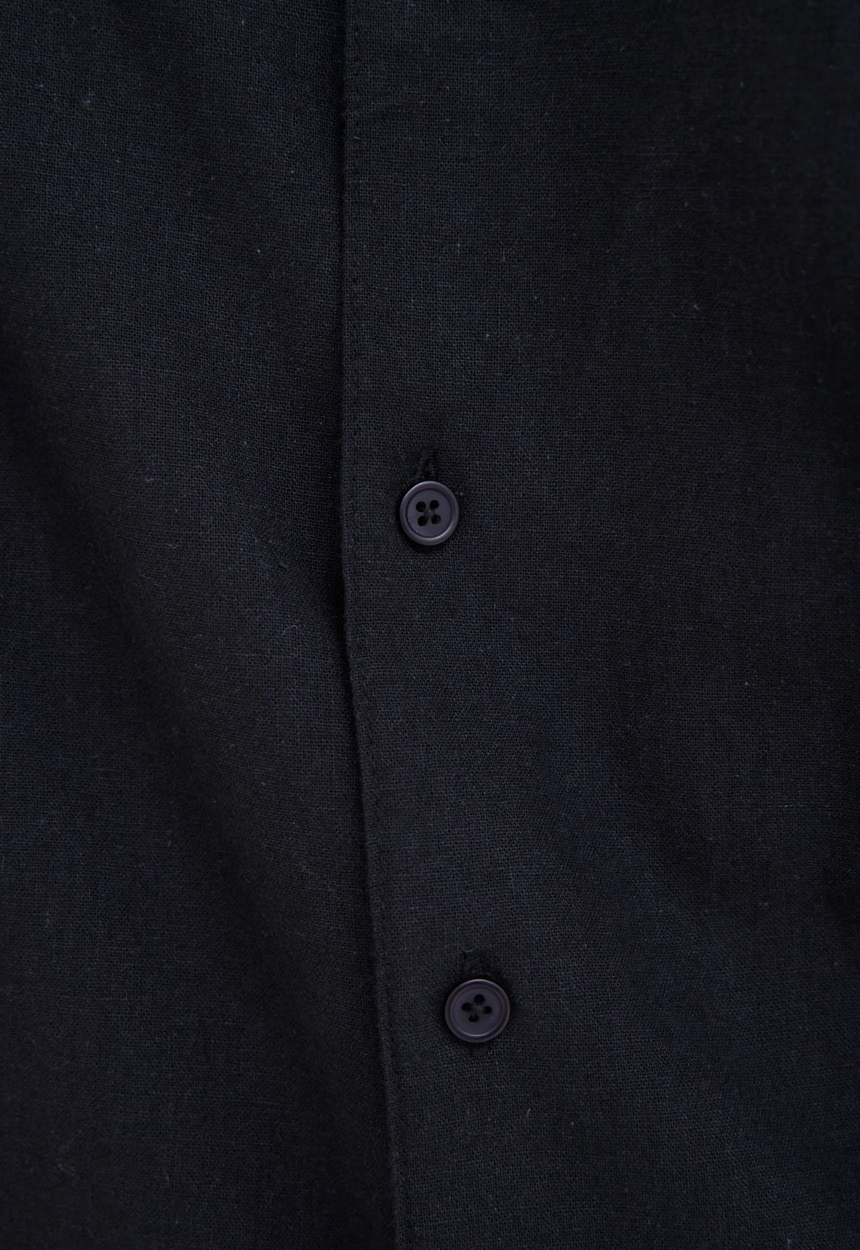 Christopher Cotton Linen Shirt - Black