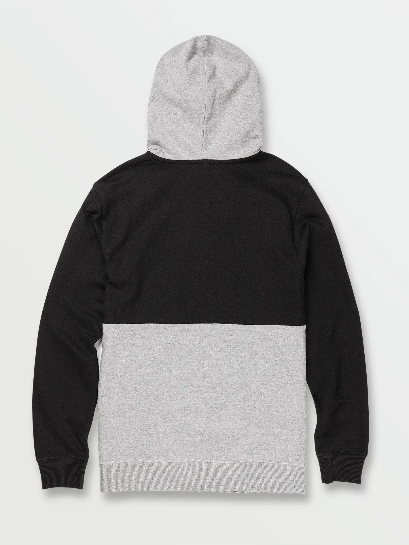 Contrast Pullover Fleece Hoodie - Black