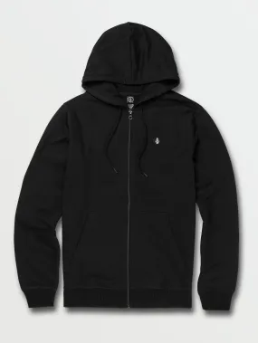 Foreman Zip Fleece Hoodie - Black