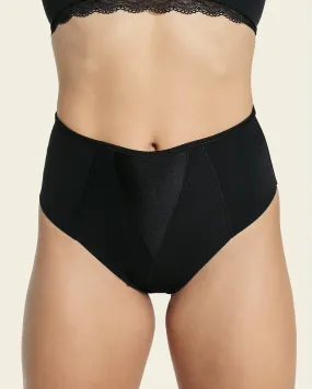 High-Waisted Satin Detail Shaping Thong