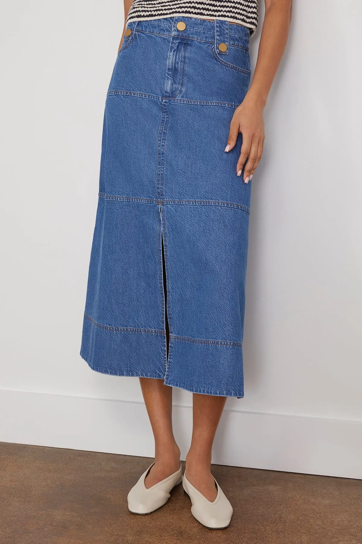 Hudie Skirt in Medium Indigo Blue