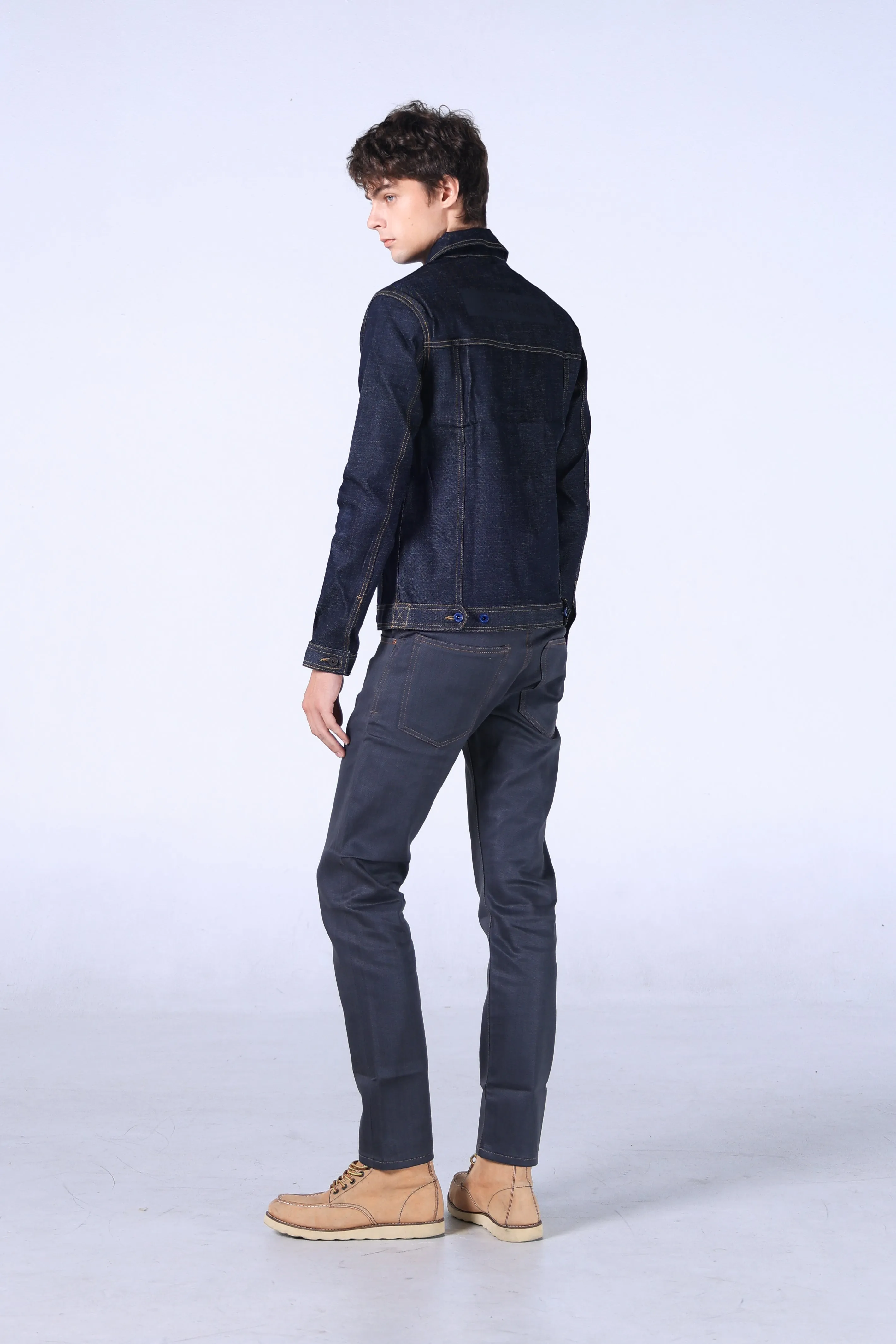 Jack Russel - Men Jeans - Meisterwerk J-RIM5 Slim Fit Metallic Grey & Red Selvedge Unsanforized