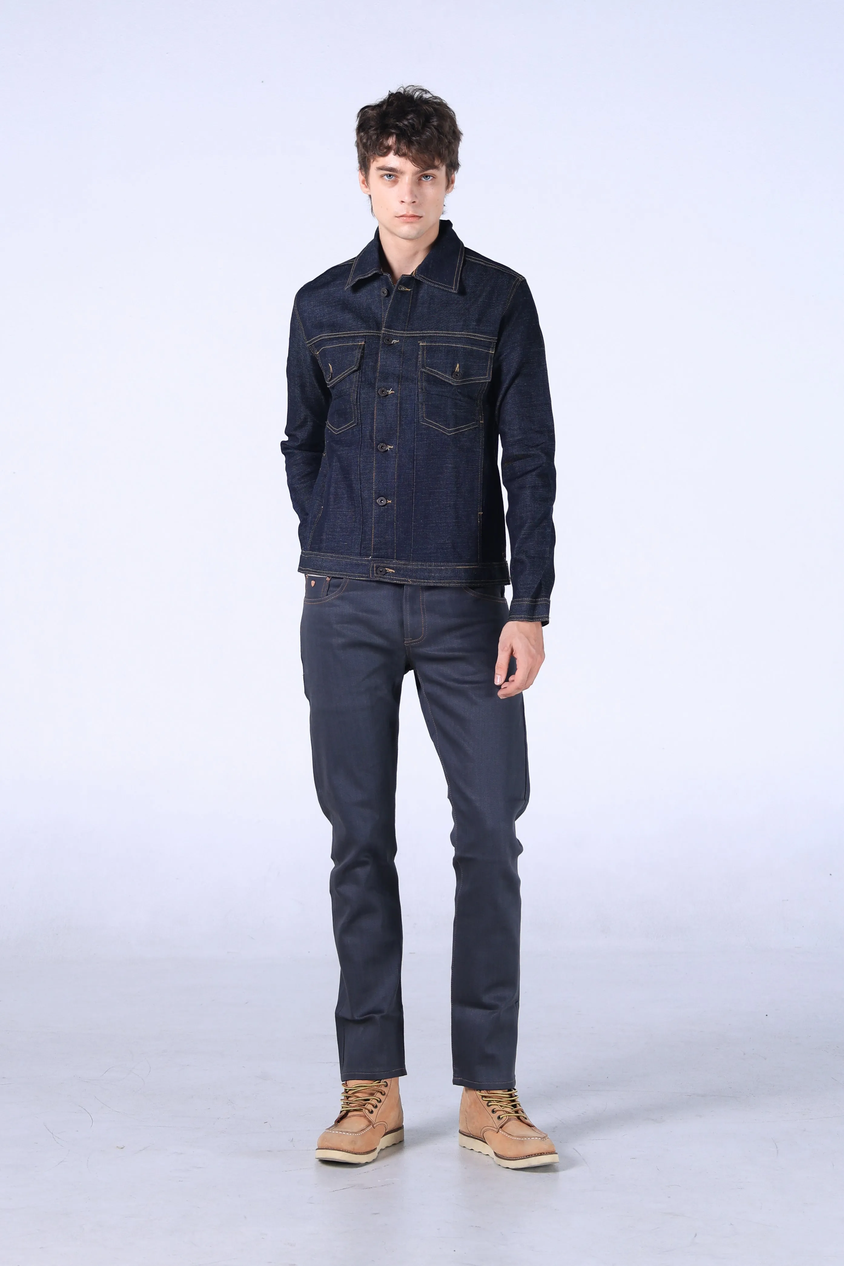 Jack Russel - Men Jeans - Meisterwerk J-RIM5 Slim Fit Metallic Grey & Red Selvedge Unsanforized