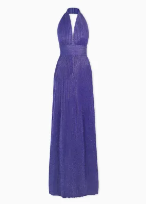 Jocelina - Shimmery Halter Evening Gown with Plunging Neckline