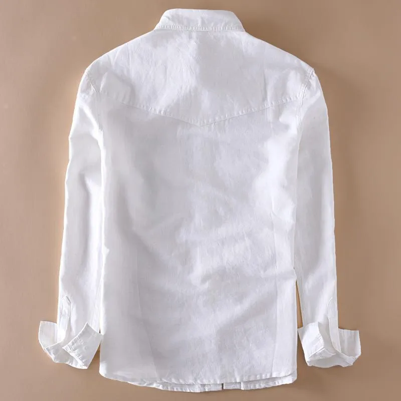 Linen Shirts Men's Casual Shirts Long Sleeve Shirts