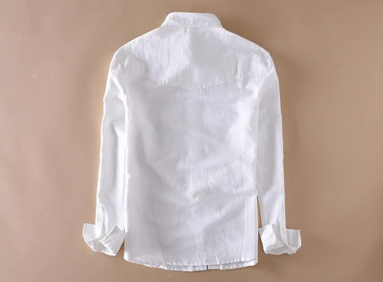 Linen Shirts Men's Casual Shirts Long Sleeve Shirts