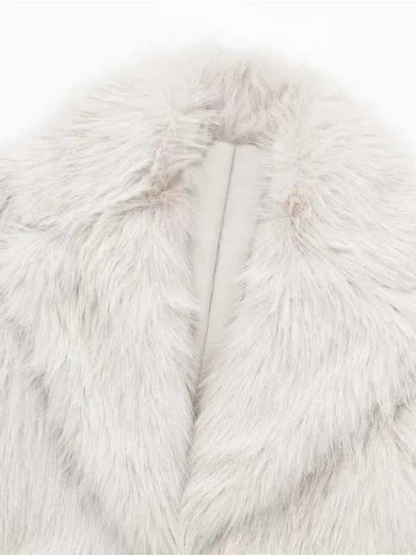 Luxurious Winter Essential Faux Fur Lapel Coat