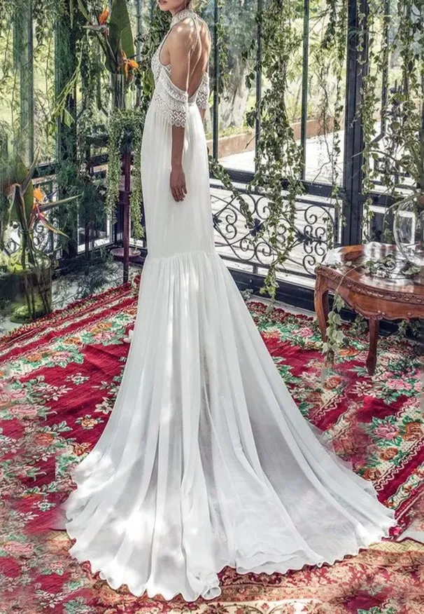 Lydia Boho Sheath Wedding Gown All Sizes/Colors