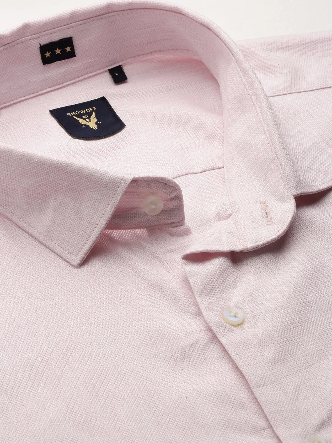 Men Pink Solid Casual Casual Shirts