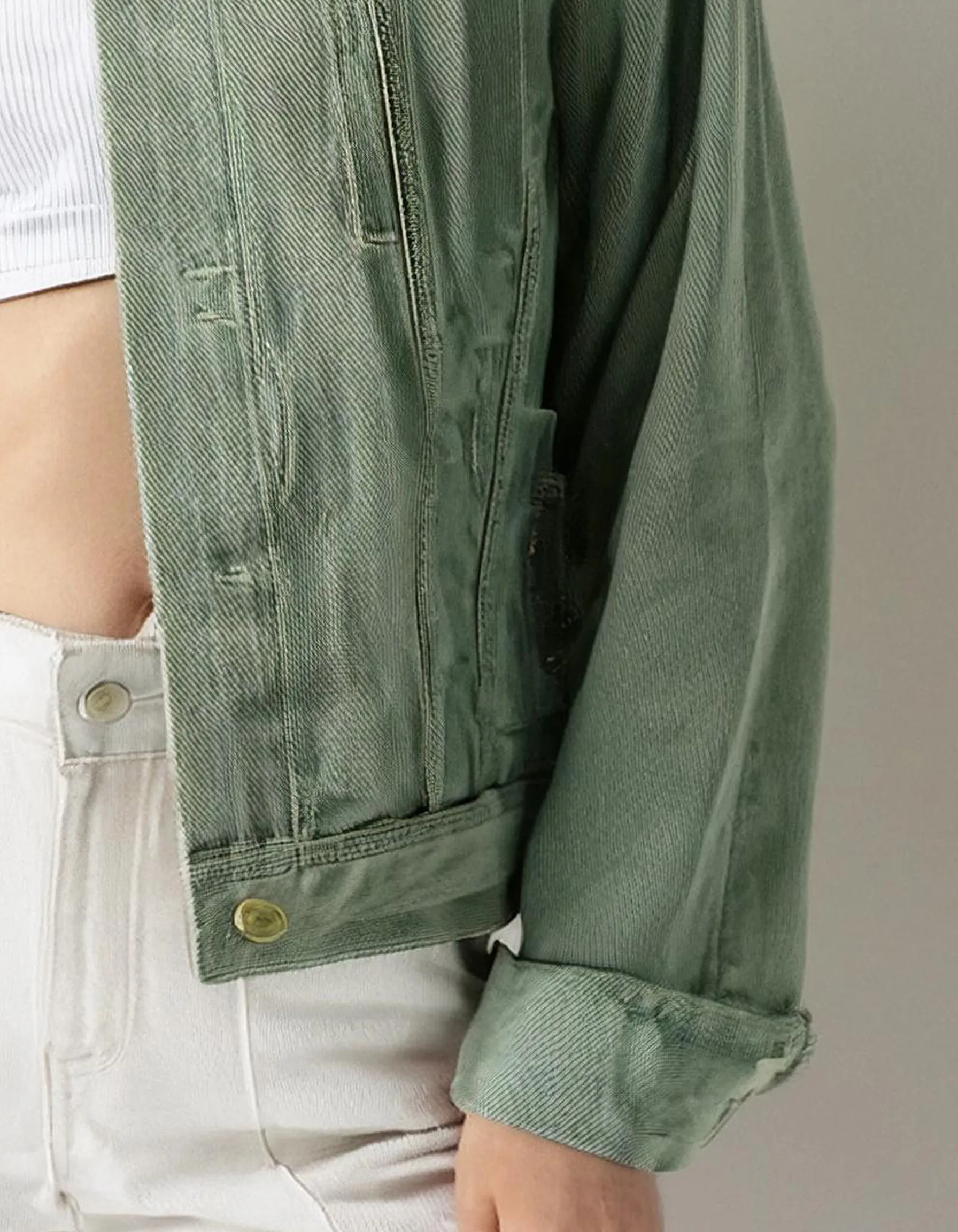 Mint Green Denim Jacket