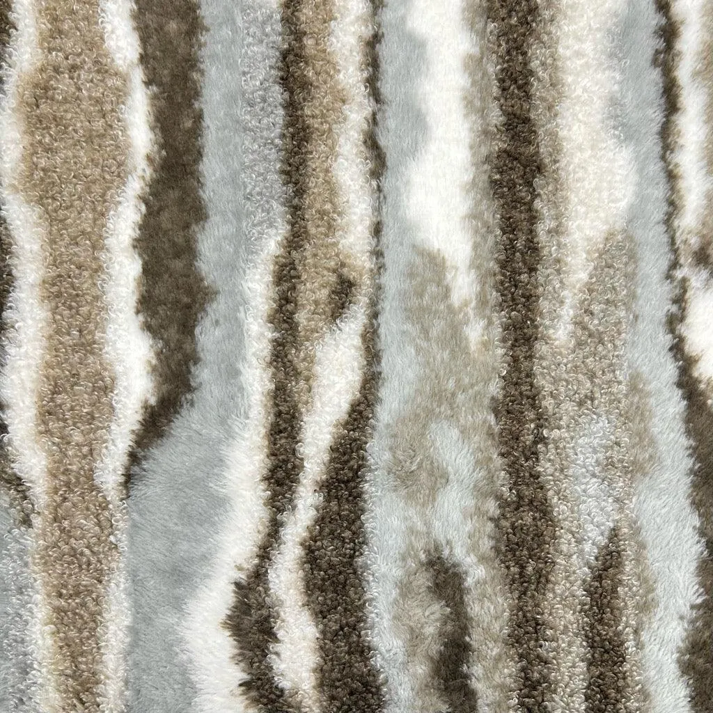 Multi Stripe Teddy Boucle Fur Fabric