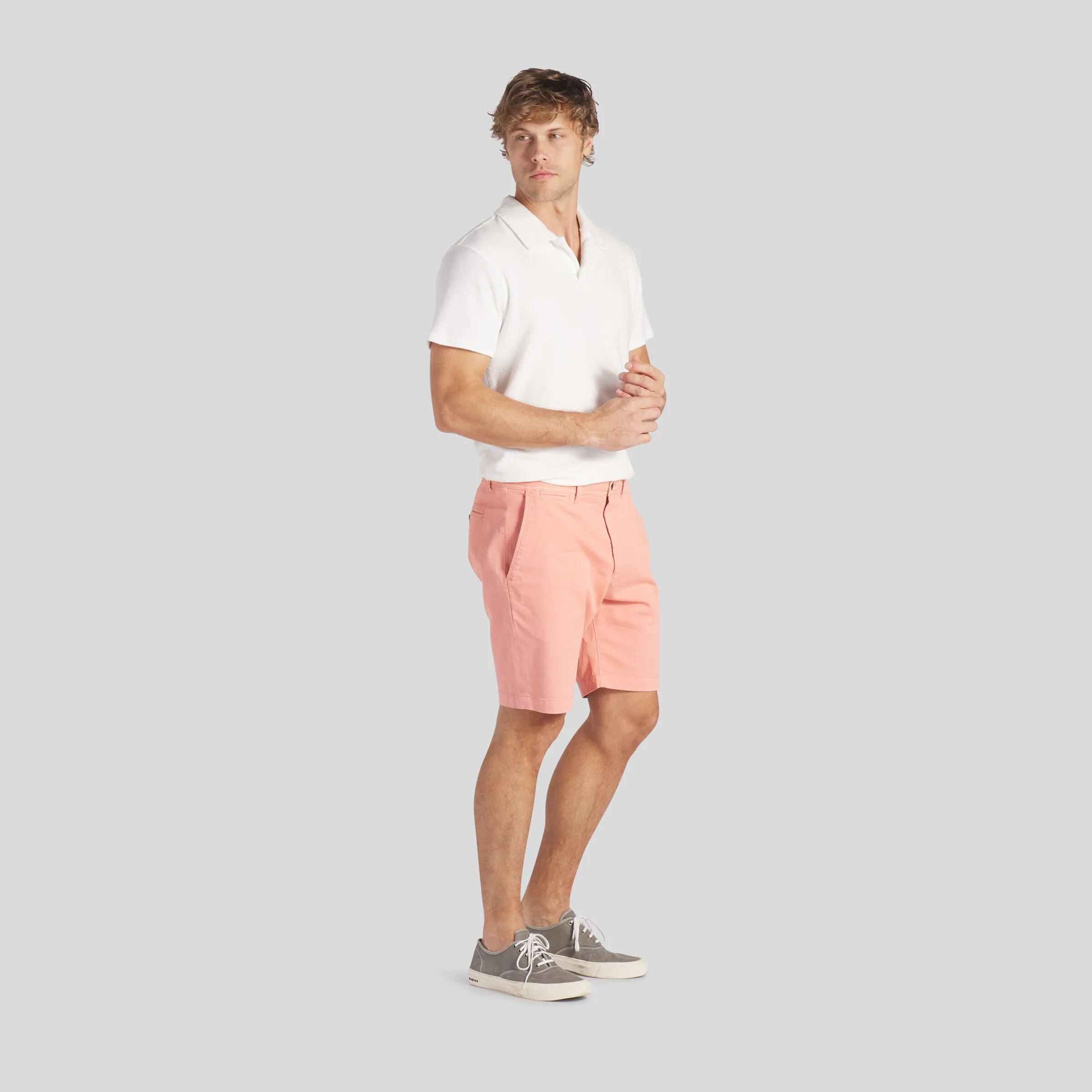 Precision Stretch Chino Shorts 8" - Coral Haze