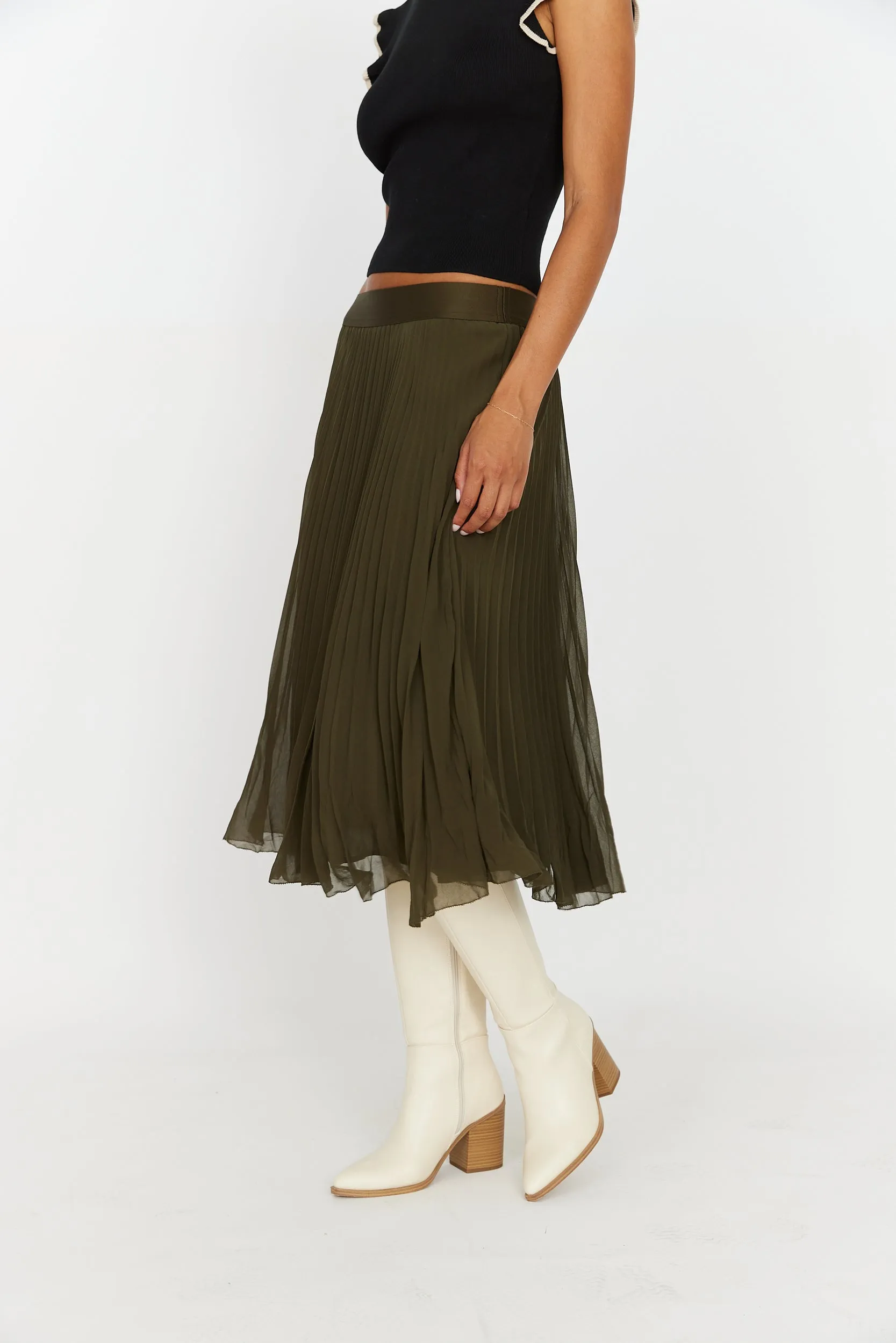 SALE - Hayes Pleated Midi Skirt