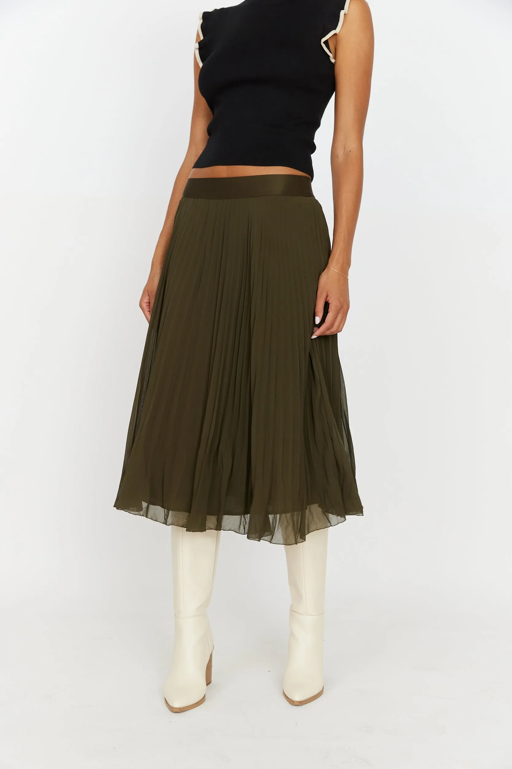 SALE - Hayes Pleated Midi Skirt