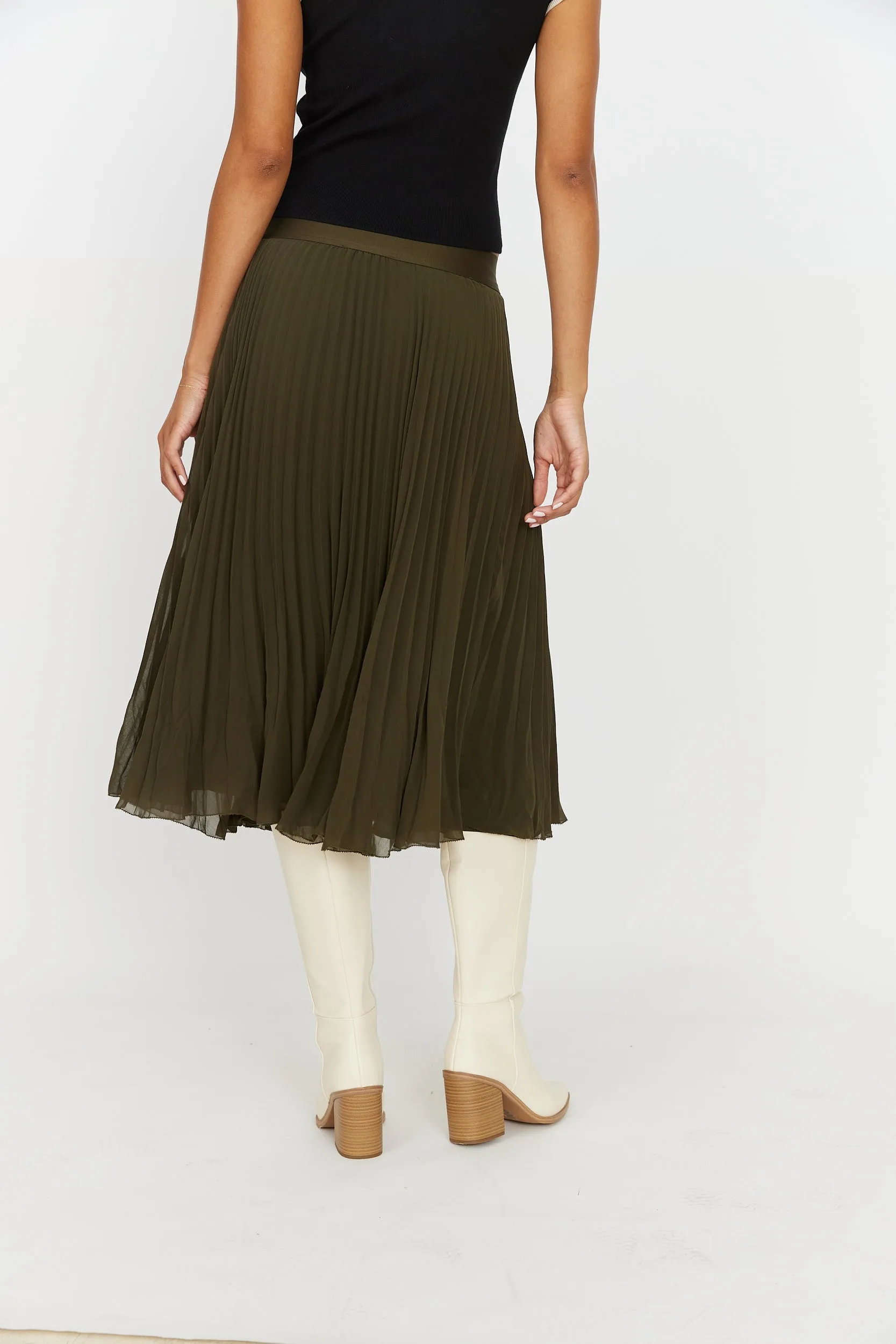 SALE - Hayes Pleated Midi Skirt