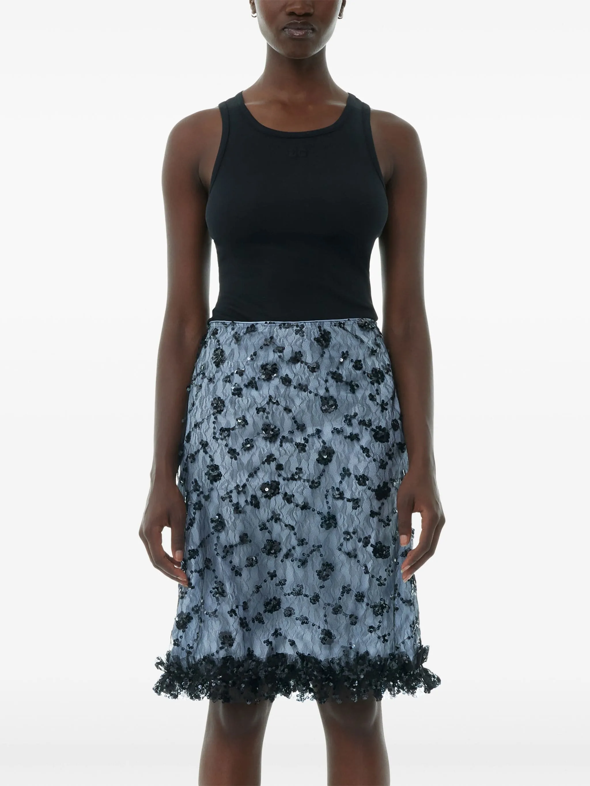 SEQUINNED TULLE HIGH-WAISTED SKIRT