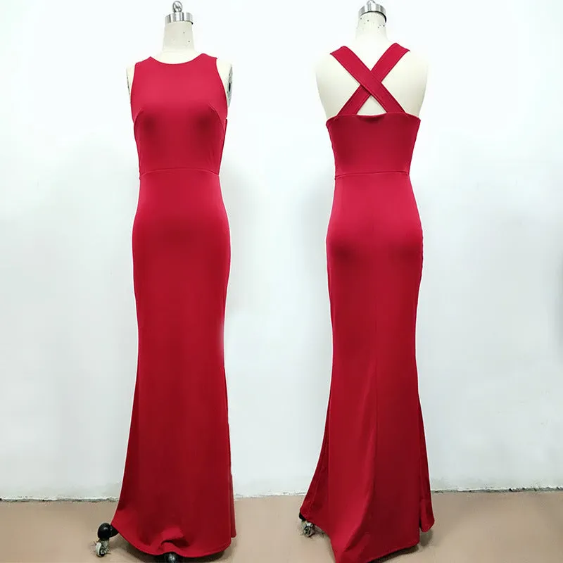 Serene Sexy Solid A Line Evening Gown