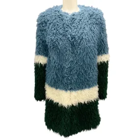 Shrimps Blue / Ivory / Green Faux Fur Coat