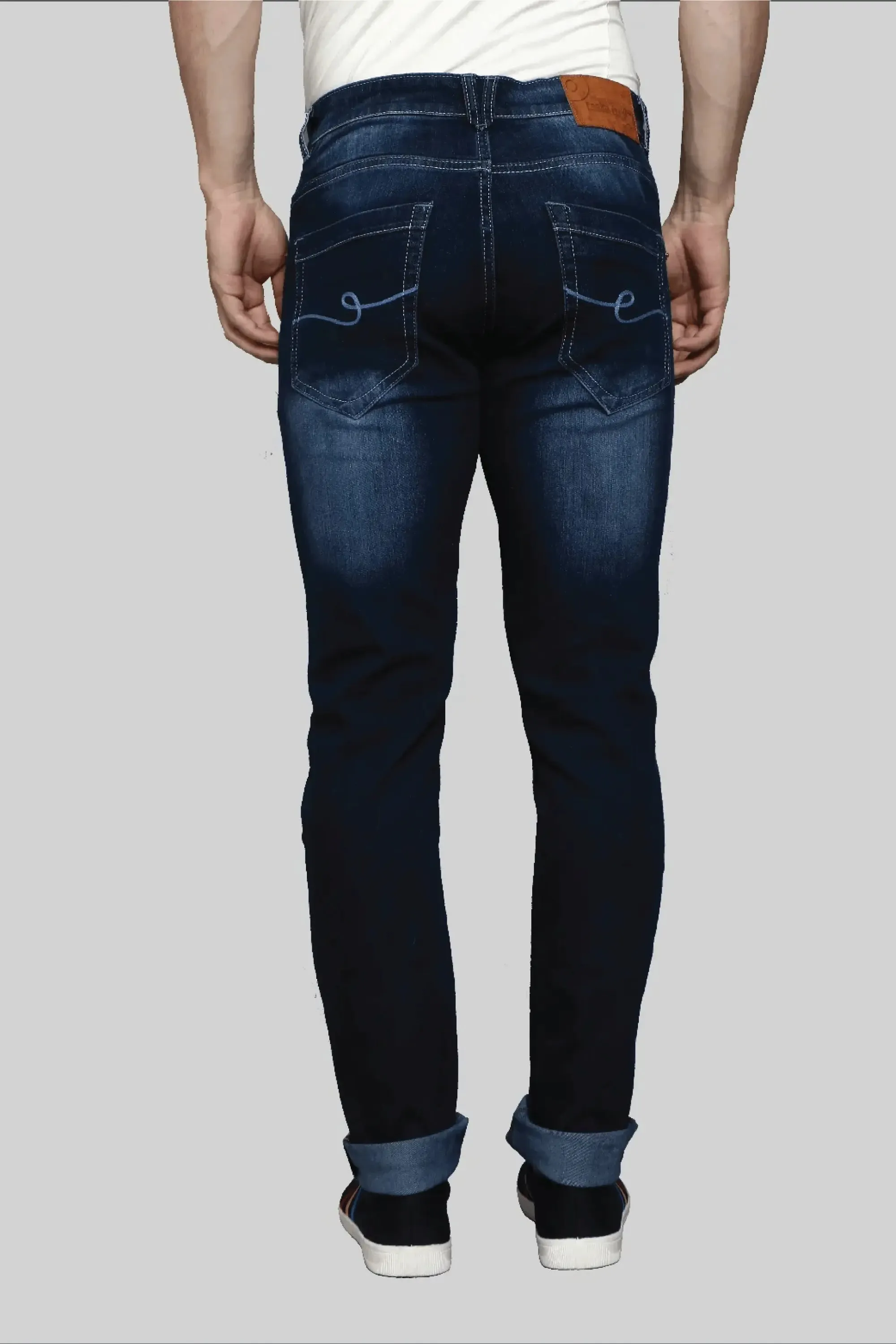 Slim Fit Dark Blue Men's Stretchable Denim Jeans