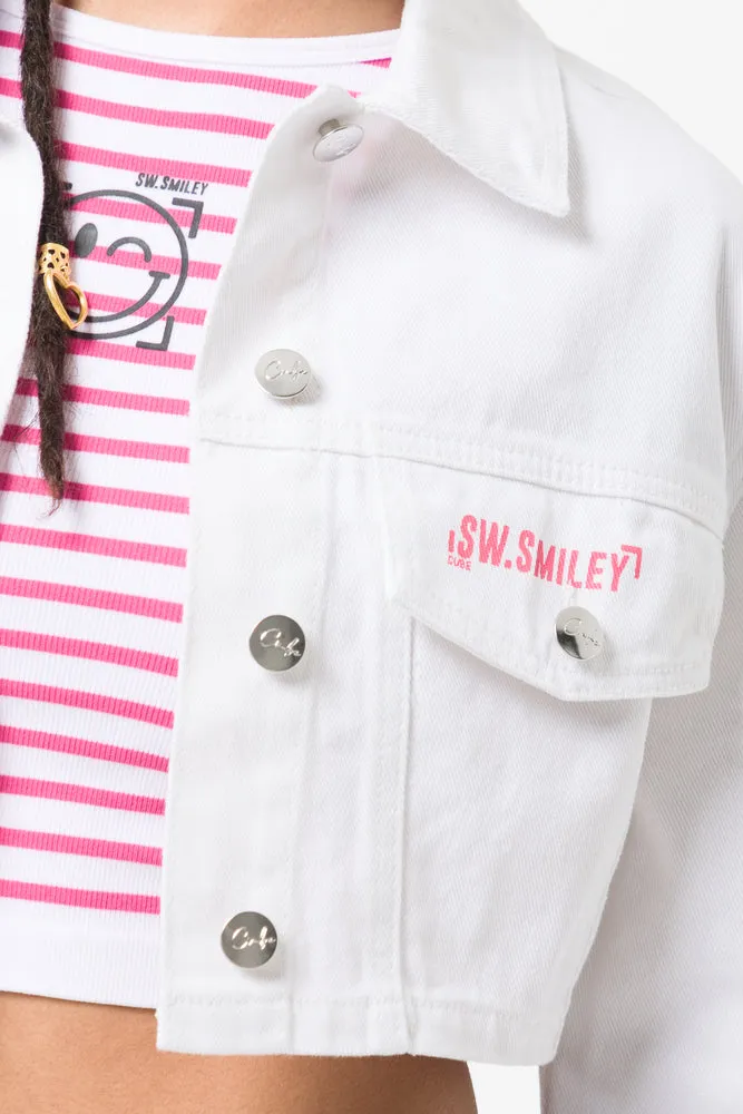 Smiley Denim Jacket Milk