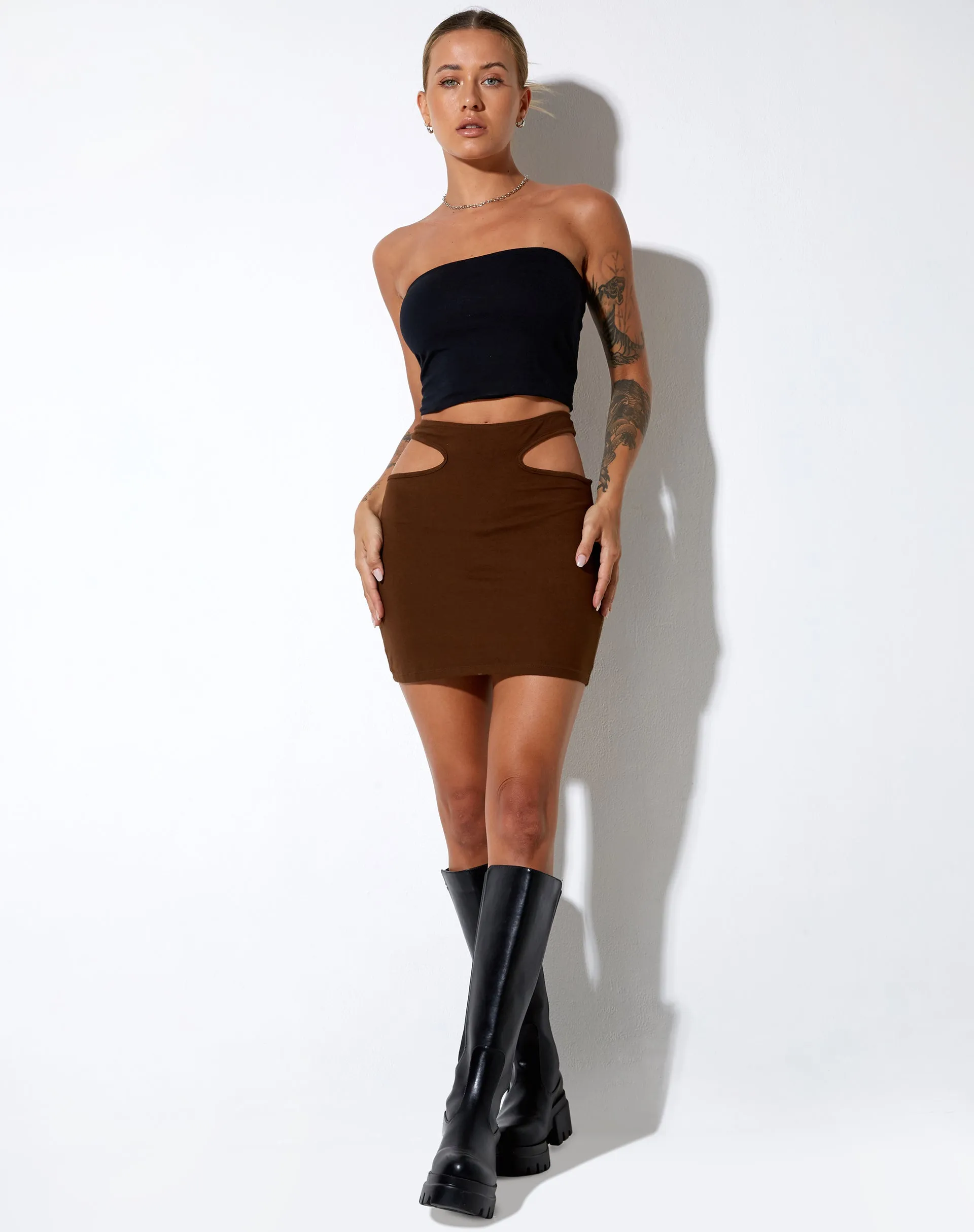 Steine Mini Skirt in Cocoa