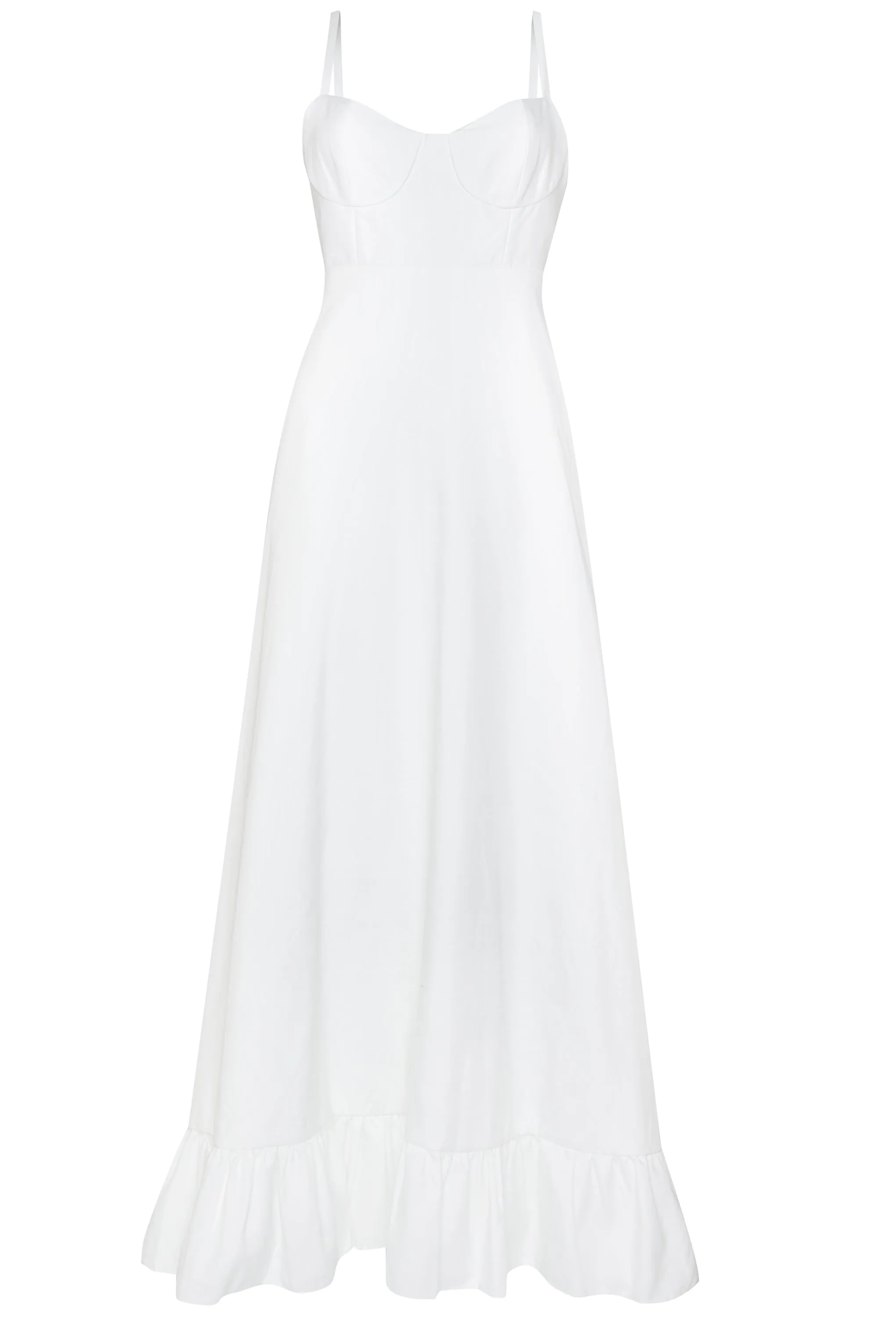 Violette White Frill Hem Maxi-Dress