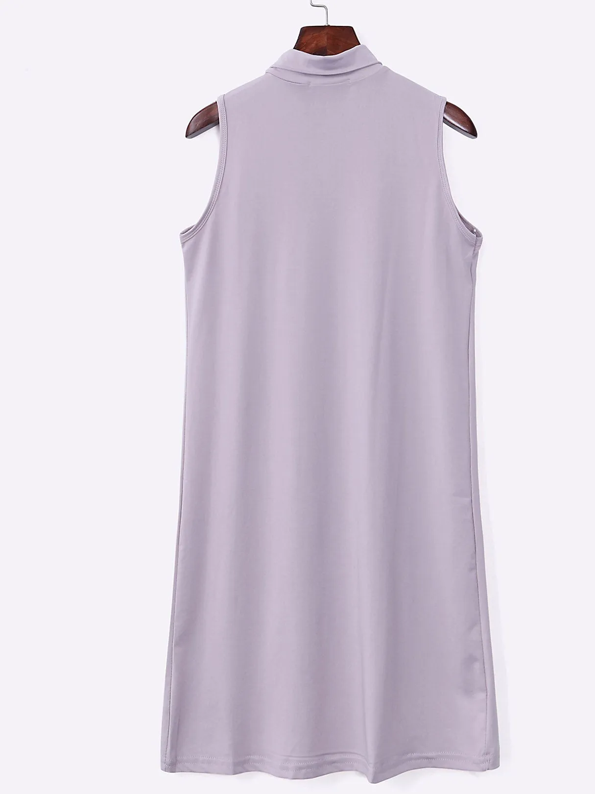 Wholesale Grey High Neck Sleeveless Mini Dress