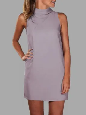 Wholesale Grey High Neck Sleeveless Mini Dress